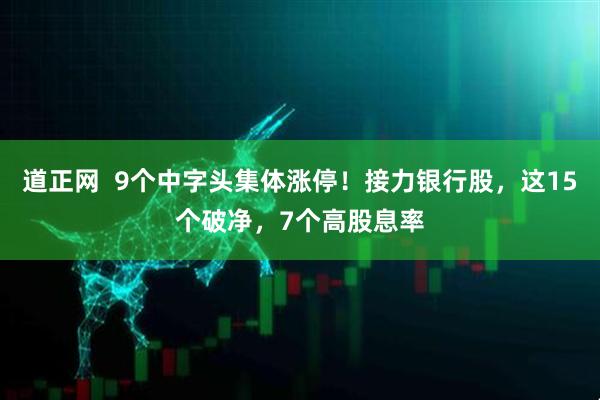 道正网  9个中字头集体涨停！接力银行股，这15个破净，7个高股息率
